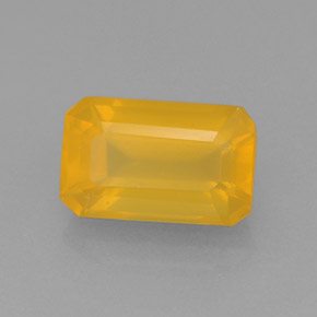 Opale di fuoco Giallo-arancione naturale da 1.20 ct, Taglio smeraldo, Traslucido