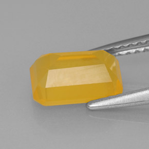 Opale di fuoco Giallo-arancione naturale da 1.20 ct, Taglio smeraldo, Traslucido