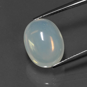 Opale di fuoco naturale bianco da 5,60 ct, taglio ovale, trasparente