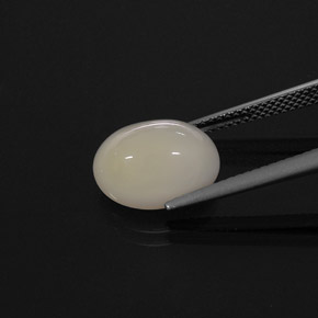 Opale di fuoco naturale bianco da 4,07 ct, trasparente, trasparente/traslucido