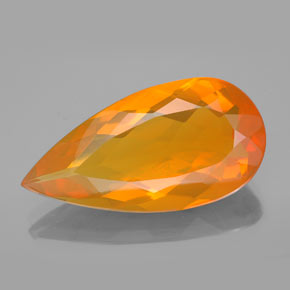 Opale di fuoco naturale arancione da 7,48 ct, trasparente, trasparente/traslucido
