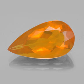 Opale di fuoco naturale arancione da 5,47 ct, taglio a pera, trasparente