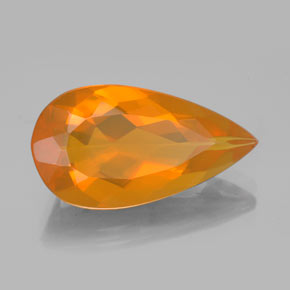 Opale di fuoco naturale arancione da 5,47 ct, taglio a pera, trasparente