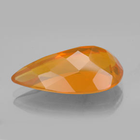 Opale di fuoco naturale arancione da 5,47 ct, taglio a pera, trasparente
