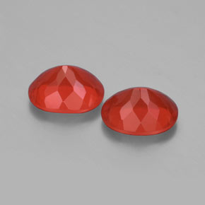 Gemme di Opale di fuoco Arancione rossastra naturale da  ct, Taglio ovale, Trasparente