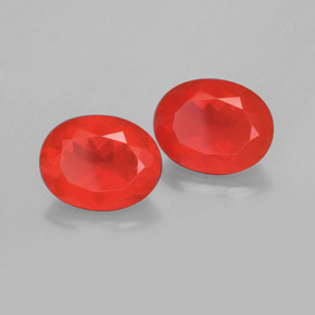 Gemme di Opale di fuoco Arancione rossastra naturale da  ct, Taglio ovale, Trasparente