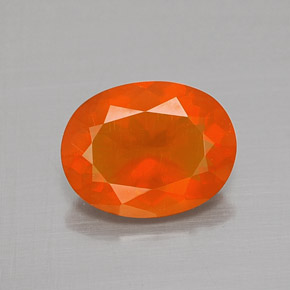 Opale di fuoco Arancione naturale da 1.32 ct, Taglio ovale, Trasparente