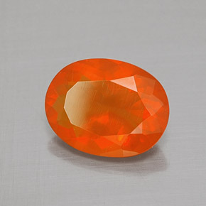 Opale di fuoco Arancione naturale da 1.32 ct, Taglio ovale, Trasparente