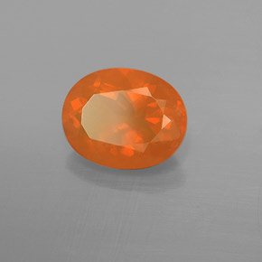 Opale di fuoco Arancione naturale da 2.10 ct, Taglio ovale, Trasparente