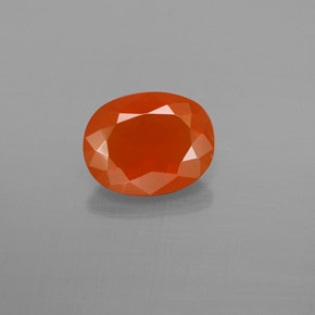 Opale di fuoco Arancione rossastra naturale da 1.22 ct, Ovale, Trasparente