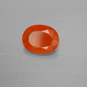Opale di fuoco naturale arancione da 1,19 ct, taglio ovale, trasparente
