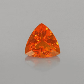 Opale di fuoco naturale arancione da 0,57 ct, trillion, trasparente
