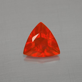 Opale di fuoco naturale arancione da 0,37 ct, trillion, trasparente