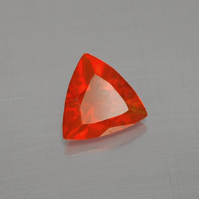 Opale di fuoco naturale arancione da 0,37 ct, trillion, trasparente