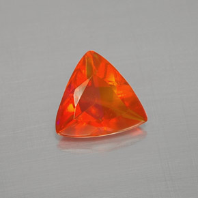 Opale di fuoco naturale arancione da 0,55 ct, trillion, trasparente