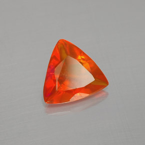Opale di fuoco naturale arancione da 0,55 ct, trillion, trasparente