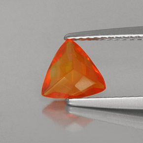 Opale di fuoco naturale arancione da 0,55 ct, trillion, trasparente