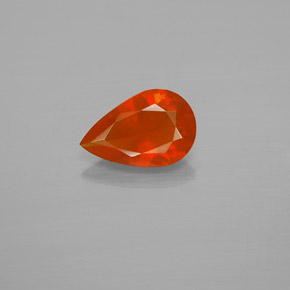 Opale di fuoco Arancione rossastra naturale da 0.72 ct, Forma a pera, Trasparente