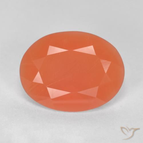 1.55ct Naturale Arancio rossastro chiaro Opale di fuoco, Ovale, Trasparente