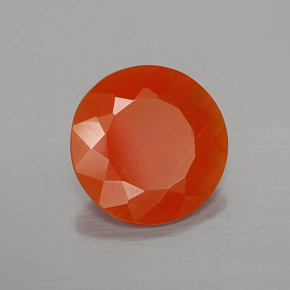 Opale di fuoco Arancione rossastra naturale da 2.22 ct, Rotondo, Trasparente