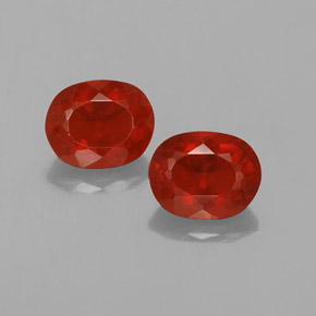 Gemme di Opale di fuoco Arancione rossastra naturale da  ct, Taglio ovale, Trasparente