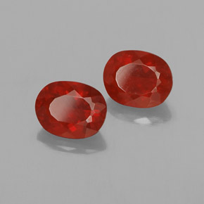 Gemme di Opale di fuoco Arancione rossastra naturale da  ct, Taglio ovale, Trasparente