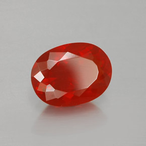 Opale di fuoco arancione rossastro naturale da 1,09 ct, taglio ovale, trasparente