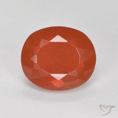 1.50ct Naturale Rosso arancione Opale di fuoco, Ovale, Trasparente