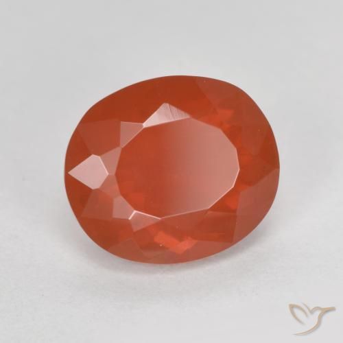 Opale di fuoco Rosso arancione naturale da 1.50 ct, Ovale, Trasparente