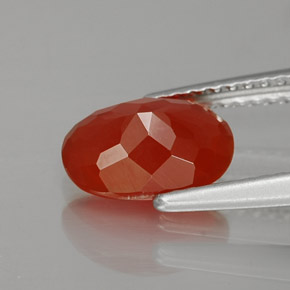 Opale di fuoco Arancione rossastra naturale da 1.13 ct, Taglio ovale, Trasparente