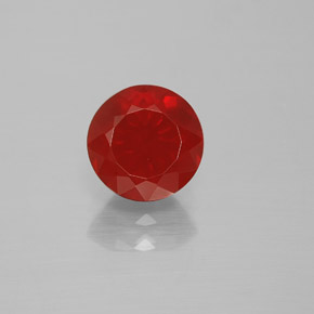 Opale di fuoco Arancione rossastra naturale da 1.40 ct, Taglio rotondo, Trasparente
