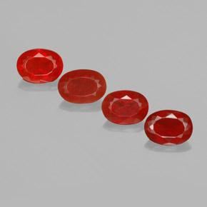 Opale di fuoco naturale rosso da 3,82 ct, taglio ovale, trasparente