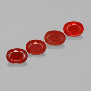 Opale di fuoco naturale rosso da 3,82 ct, taglio ovale, trasparente