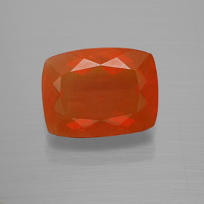 Opale di fuoco naturale arancione da 3,70 ct, taglio a cuscino, trasparente