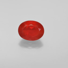 Opale di fuoco naturale arancione da 1,47 ct, taglio ovale, trasparente