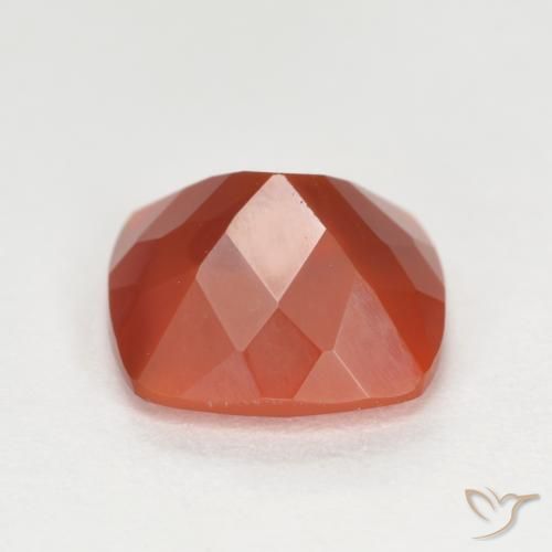 Opale di fuoco Rosso Arancione Chiaro naturale da 1.68 ct, Cuscino, Trasparente/Traslucido
