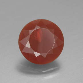 Opale di fuoco naturale arancione da 2,11 ct, taglio rotondo, trasparente