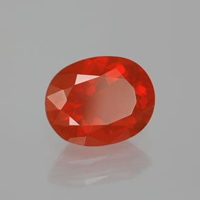 Opale di fuoco Arancione rossastra naturale da 2.09 ct, Taglio ovale, Trasparente