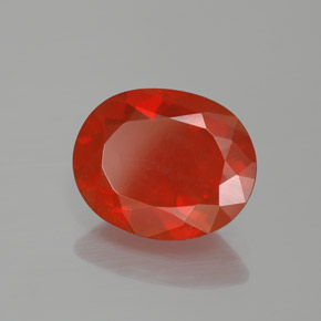 Opale di fuoco Arancione rossastra naturale da 2.13 ct, Taglio ovale, Trasparente