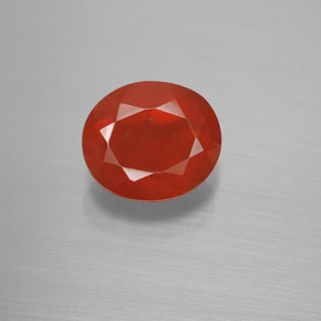 Opale di fuoco naturale arancione da 2,24 ct, taglio ovale, trasparente