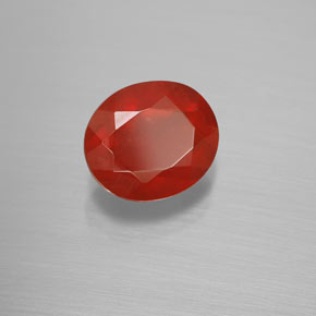 Opale di fuoco naturale arancione da 2,24 ct, taglio ovale, trasparente