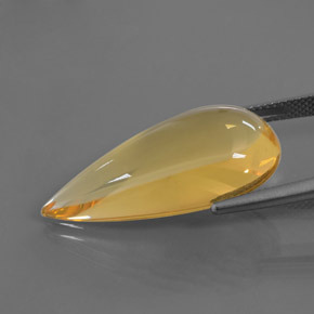 Opale di fuoco Dorato naturale da 15.86 ct, Forma a pera, Trasparente