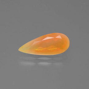 Opale di fuoco naturale arancione da 1,64 ct, taglio a pera, trasparente
