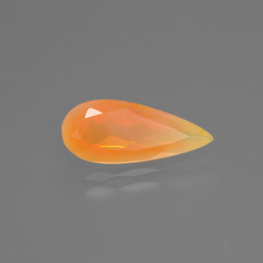 Opale di fuoco naturale arancione da 1,64 ct, taglio a pera, trasparente