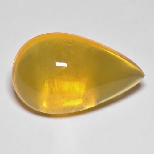 Opale di fuoco naturale dorato da 10,94 ct, taglio a pera, trasparente