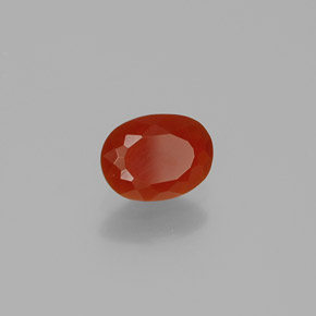 Opale di fuoco naturale arancione da 0,49 ct, taglio ovale, trasparente