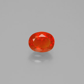 Opale di fuoco Arancione rossastra naturale da 0.62 ct, Taglio ovale, Trasparente