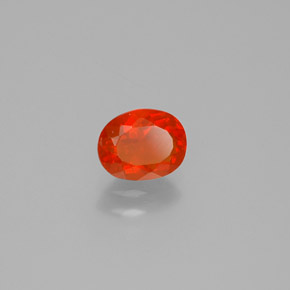 Opale di fuoco Arancione rossastra naturale da 0.62 ct, Taglio ovale, Trasparente