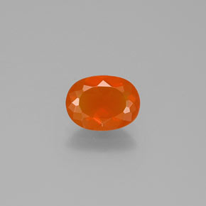 Opale di fuoco naturale arancione da 0,75 ct, taglio ovale, trasparente
