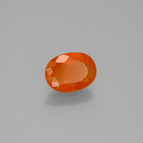 Opale di fuoco naturale arancione da 0,75 ct, taglio ovale, trasparente